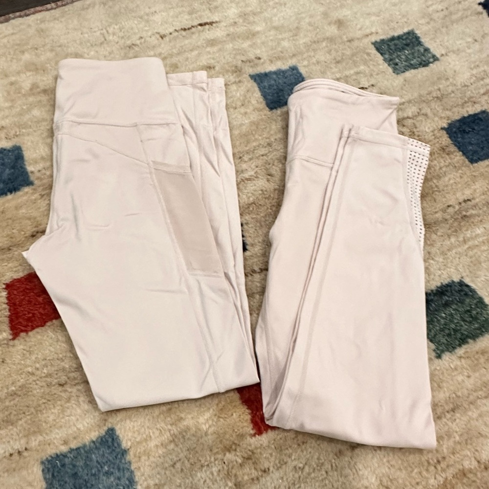 Savvi 2 pair of light blush/cream leggings
